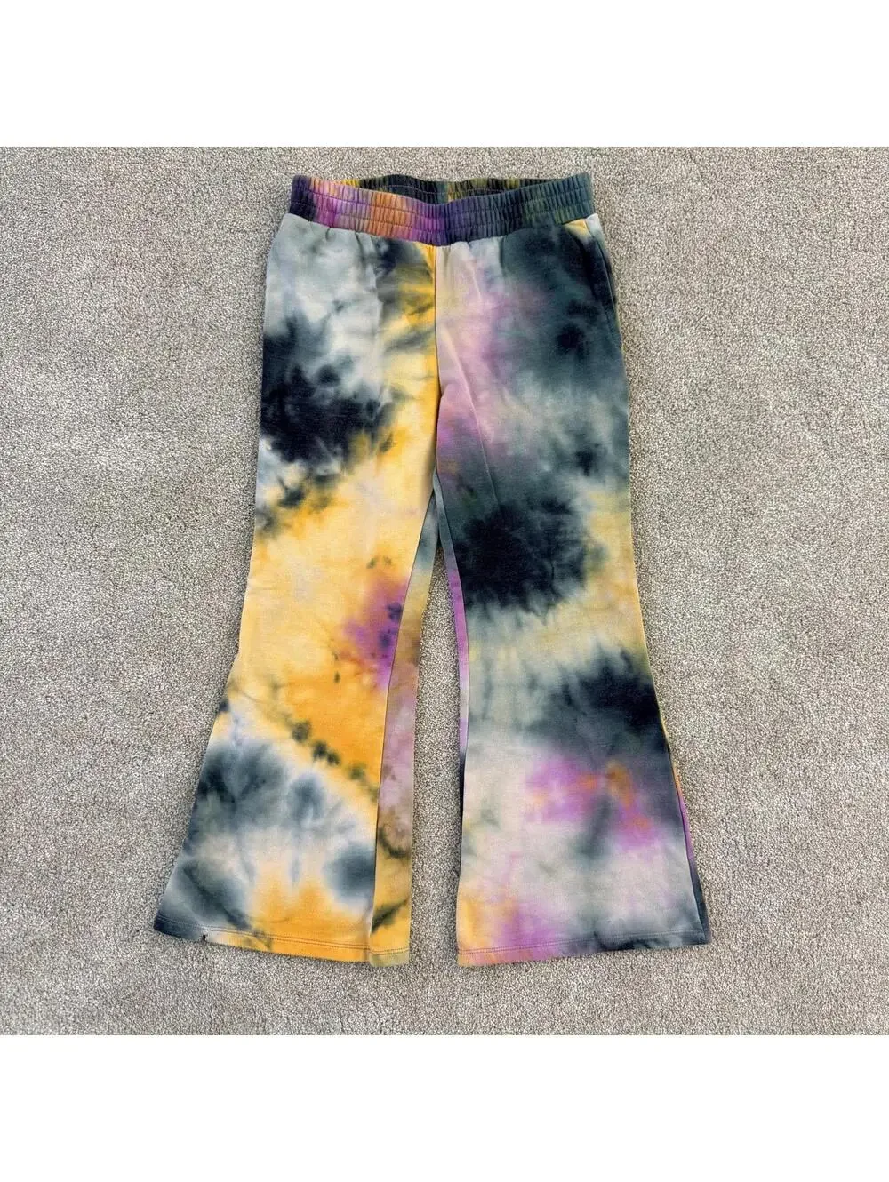 Art Class Girls M(7/8) Tie-Dye Flare Sweatpants Pull on Pants (Flaw Noted)